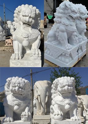 晚霞紅石雕獅子 運泰園林的專業(yè)定制加工服務(wù)